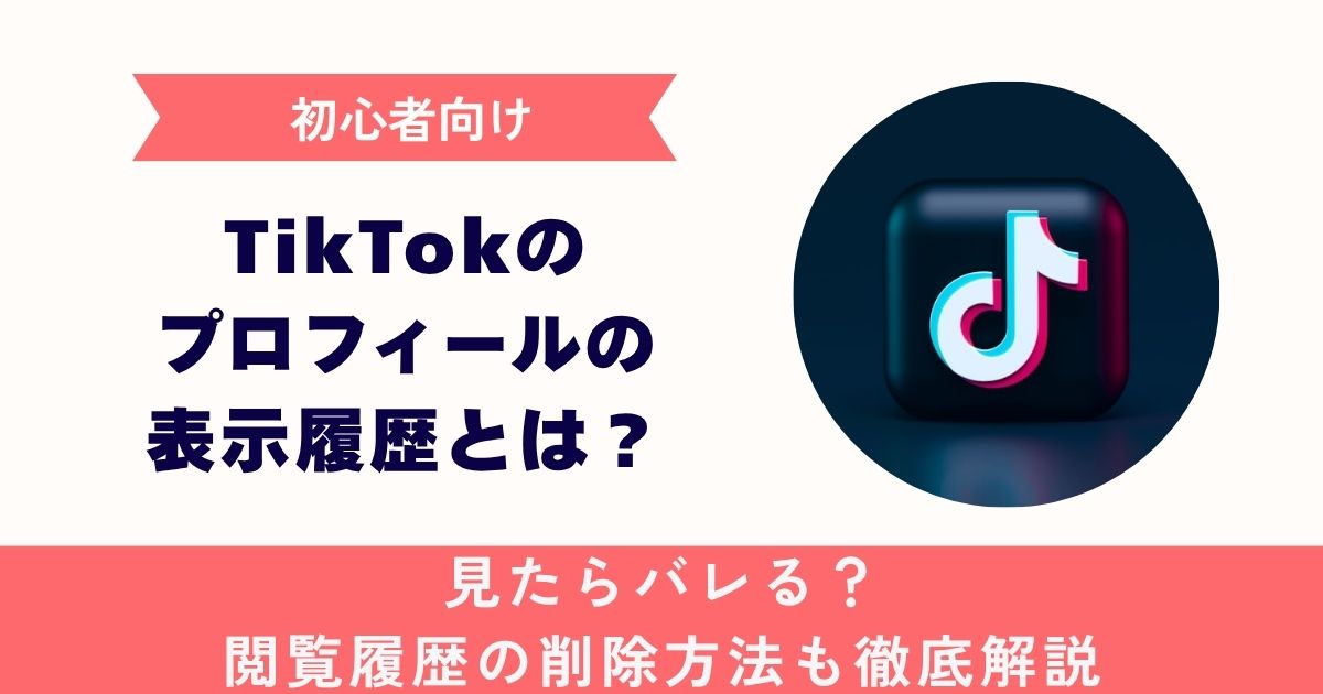 【初心者向け】TikTokのプロフィールの表示履歴とは？見たらバレる？閲覧履歴の削除方法も徹底解説
